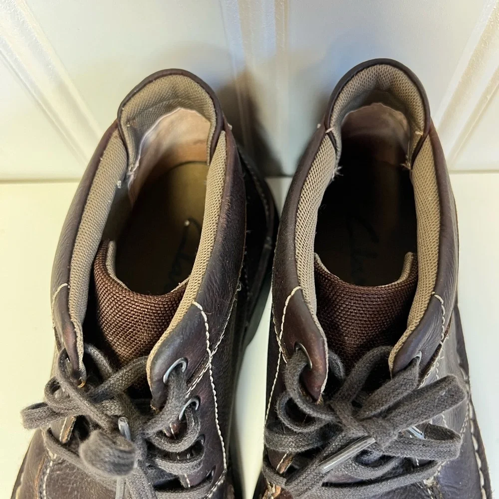 Clark's Gerrard Brown Leather Ankle Boots Size 8 Men's